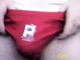 Dirty red briefs get cummed snapshot 2