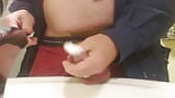 pissing and cumming many cumshots public washroom snapshot 4