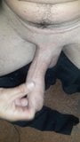 So horny stroking my wet uncut smooth cock and balls snapshot 7