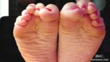 Mistress’s Bare Feet Press And Rub Against The Glass And Crush Food snapshot 2