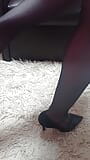 Nylon feet in high heels snapshot 16