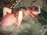 Mz Linda in the hot tub with friends snapshot 5