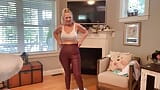 66 YEAR OLD MILF TRY ON WHITE LEGGINGS AND RED LEATHER PANTS snapshot 11