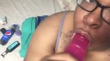 BBW Tempest sucking a dildo snapshot 2