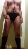 Majk is trying on his Aunt's panties and knee socks snapshot 3