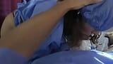 Verpleegster neemt een spermastaaltje van me met haar mond snapshot 19