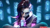 Cute Sombra fucking and jerking off big dick snapshot 8