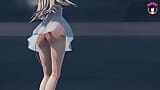 Ruru Nyan - симпатичная тинка танцует в сексуальном белом платье snapshot 7