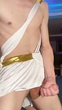 Twink in Roman costume jerking off and cumming (part2/2) snapshot 4