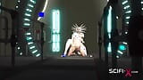 Super hete gamermeisje wordt hard anaal geneukt met een sexy futanari in de sci-fi-gevangenis snapshot 14