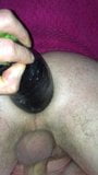 Wet, gaping, prolapsing stretched arse with an Aubergine. snapshot 5