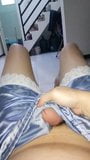 Cum with woman satin pants snapshot 4