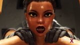 Cyber Hunter baise brutalement une brune sexy dans une prison de science-fiction snapshot 15