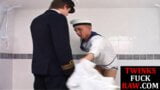 Twink sailor rimmed and barebacked by captain for jizz snapshot 4