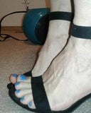 Blue toes open toed heels snapshot 2