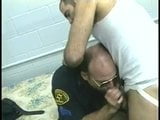 Hairy Policeman and Inmates Fucking In Jail Cell snapshot 9