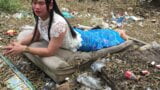Thaïlande, ensemble de robe bleue, ladyboy solo snapshot 6