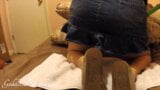 Watch me Cum in Denim Mini Skirt & Stained Thong snapshot 4