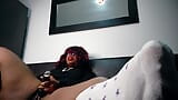 Hot ebony masturbates at night while recording this clip for you snapshot 16