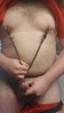 Bouncing my fat belly with nipple clamps on snapshot 8