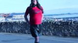 crossdressed oudoors in Seahouses Northumberland snapshot 6