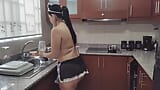 The maid girl fucked with her boss in the kitchen snapshot 6