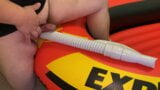 Fat Helmet Guy On Inflatable Boat Rubbing and Humping Vacuum Hose On Small Penis snapshot 4