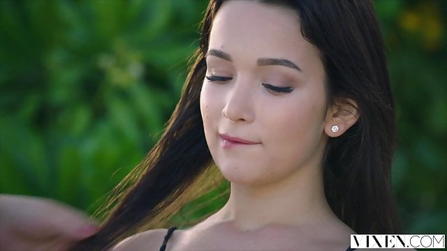 She’s on fire! Vixen models have passionate sex on the beach.