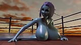 Hete buitenaardse meid pronkt met haar swingende tieten uit een bubbelbad snapshot 2