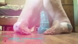 Rag doll kneeling and taking an XXL toy in her wet cunt! Hot! snapshot 1