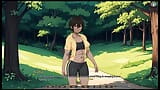 TOMBOY Sexo en el bosque Juego HENTAI Ep.1 MAMADA al aire libre mientras camina con mi novia snapshot 3