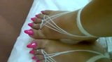 Sexy Latina, shows off her chunky feet and long toenails! snapshot 5