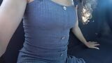 Latina MILF masturbating in the TAXI snapshot 2