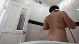 The naked maid cleans the toilet and shower. Maid without panties. snapshot 15