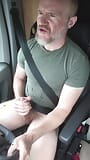 Verbal fit muscular trucker gets horny whilst driving and shoots a load of cum. snapshot 17