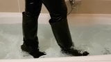 Versace high heel leather boots soaking wet snapshot 7