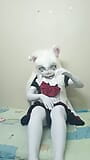 Boyfriend controls vibrator, making me wet and orgasm in kigurumi furry maid suit snapshot 8