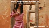 Hotkinkyjo in pink checkered dress take wine bottle anal & prolapse at ruined hut snapshot 3