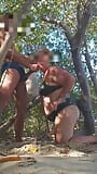 A nervous and risky fuck and cumshot in the woods on the beach after a naughty walk snapshot 12