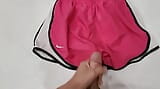 Cum on Pink Pair of Sisters Nike Shorts snapshot 1