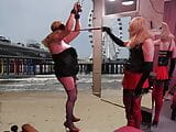 Mrs Samantha is Spanking and Teasing slave Tgirl Marina chained to the ceiling snapshot 18