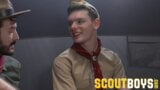 Scoutboys - 阴毛浓密的大鸡巴童子军无鞍抽插可爱光滑的双胞胎在帐篷里 snapshot 2