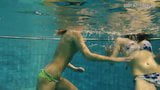 Girls Andrea and Monica stripping one another underwater snapshot 8