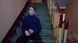 Public jerking off on the stairs after school snapshot 10