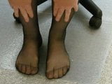 My black pantyhose feet playing together snapshot 10