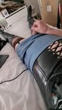 Cum on blue leather skirt snapshot 4