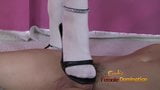 High heal and white stockings in this foot fetish video snapshot 3