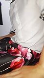 Cum wearing flower satin skirt snapshot 2