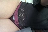Close up panty piss on bed laying on side snapshot 2