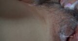 Coño peludo afeitado, lamido, follado y completamente rociado snapshot 3